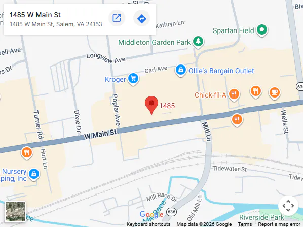 Location, 1485 W Main St, Salem, VA 24153 Location, 1485 W Main St, Salem, VA 24153